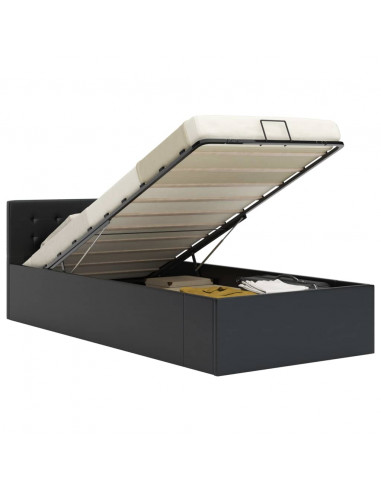 Giroletto con Contenitore Idraulico Nero Similpelle 100x200cm