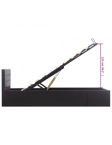 Giroletto con Contenitore Idraulico Nero Similpelle 100x200cm