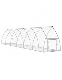 Gabbia per Conigli Argento 600x105x120 cm in Acciaio Zincato 2