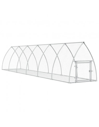 Gabbia per Conigli Argento 600x105x120 cm in Acciaio Zincato