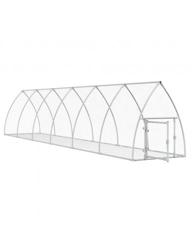 Gabbia per Conigli Argento 600x105x120 cm in Acciaio Zincato