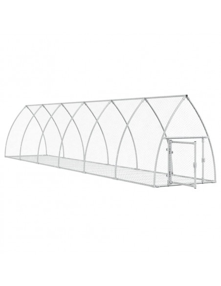 Gabbia per Conigli Argento 600x105x120 cm in Acciaio Zincato