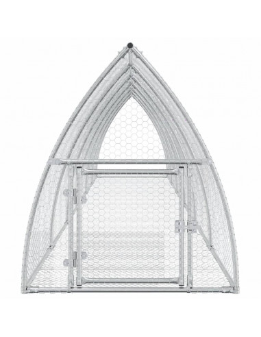 Gabbia per Conigli Argento 600x105x120 cm in Acciaio Zincato