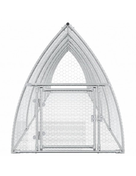 Gabbia per Conigli Argento 600x105x120 cm in Acciaio Zincato