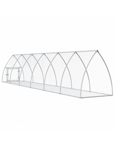 Gabbia per Conigli Argento 600x105x120 cm in Acciaio Zincato