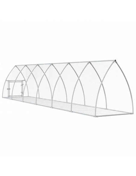 Gabbia per Conigli Argento 600x105x120 cm in Acciaio Zincato