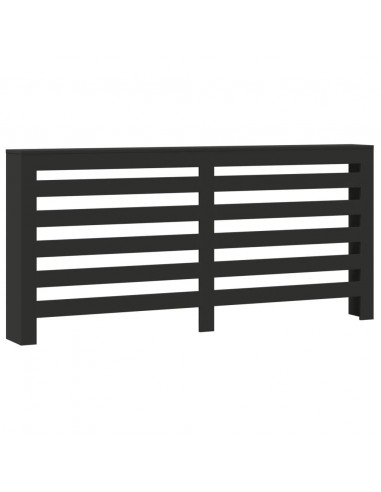 Copertura Termosifone Nera 175x20x82 cm in Legno Multistrato