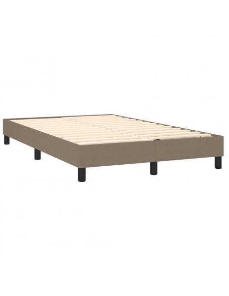 Letto a Molle con Materasso e LED Tortora 120x190 cm in Tessuto