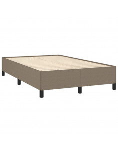 Letto a Molle con Materasso e LED Tortora 120x190 cm in Tessuto