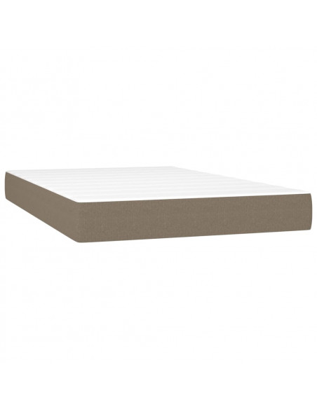 Letto a Molle con Materasso e LED Tortora 120x200cm in Tessuto