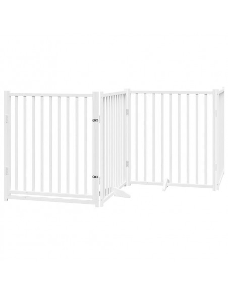 Cancello Cani Porta Pieghevole Bianco 12 Pannelli 960 cm Pioppo