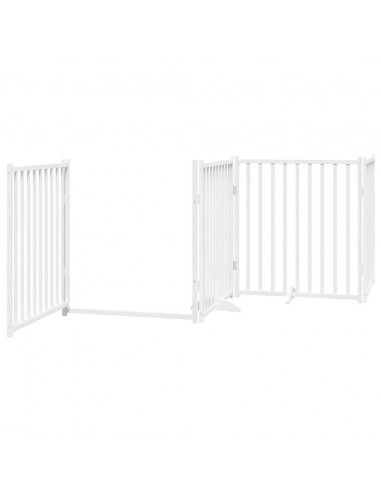 Cancello Cani Porta Pieghevole Bianco 12 Pannelli 960 cm Pioppo