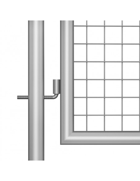 Cancello per Giardino in Acciaio Zincato 415x125 cm Argento