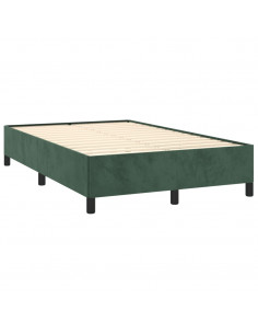 Letto a Molle con Materasso e LED Verde Scuro 120x190cm Velluto
