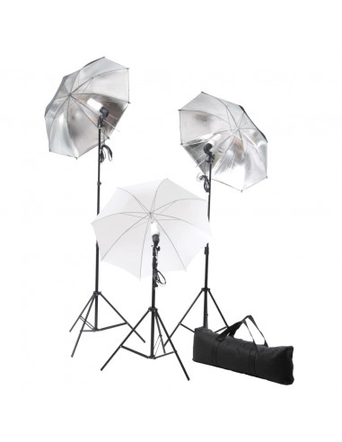 Kit Studio Fotografico con Luci Ombrelli Fondale e Riflettore