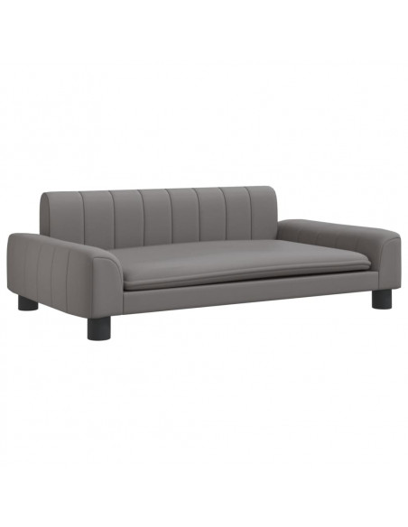 Divano per Bambini Grigio 90x53x30 cm in Similpelle