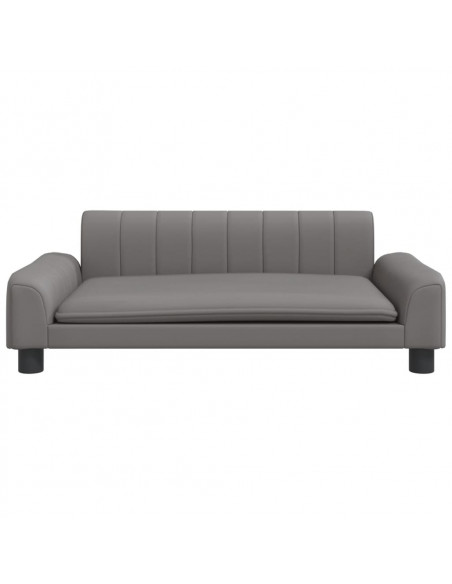 Divano per Bambini Grigio 90x53x30 cm in Similpelle