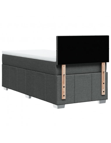 Giroletto a Molle con Materasso Grigio Scuro 90x190 cm Tessuto