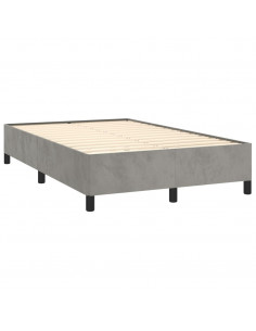 Letto a Molle Materasso e LED Grigio Chiaro 120x190 cm Velluto