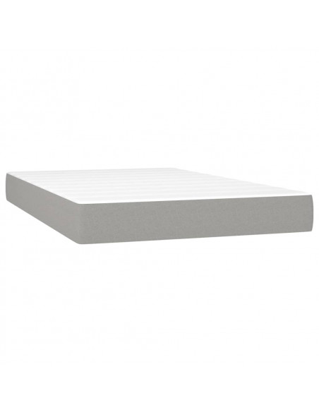 Letto a Molle Materasso e LED Grigio Chiaro 120x200 cm Tessuto