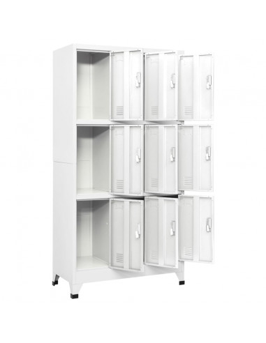 Armadietto a Chiave con 6 Scomparti in Acciaio 90x45x180 cm