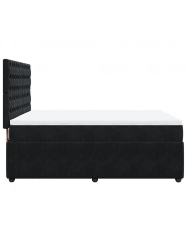 Giroletto a Molle con Materasso Nero 140x200 cm in Velluto