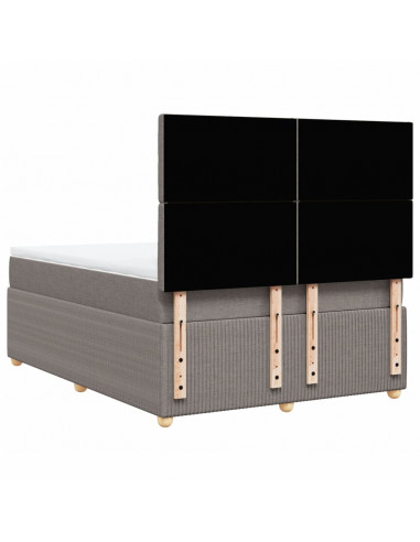 Giroletto a Molle con Materasso Tortora 140x200 cm in Tessuto