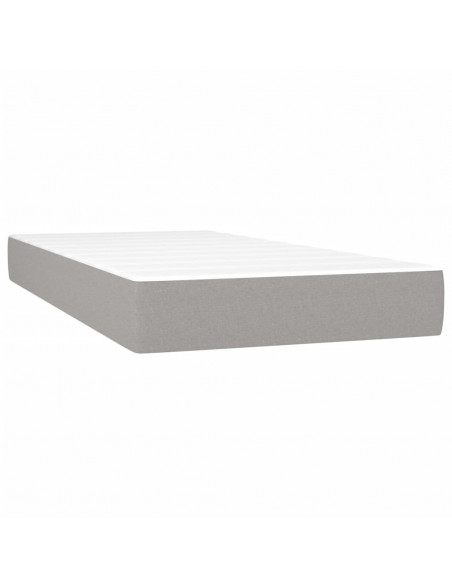 Letto a Molle Materasso e LED Grigio Chiaro 90x200 cm Tessuto