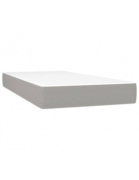 Letto a Molle Materasso e LED Grigio Chiaro 90x200 cm Tessuto