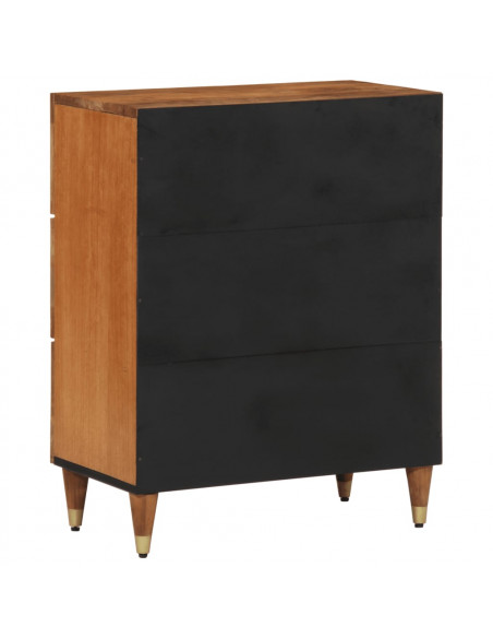 Credenze 2 pz 60x33x75 cm in Legno Massello di Mango