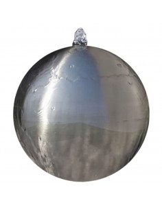 Fontana da Giardino a Sfera con LED in Acciaio Inox 40 cm 2