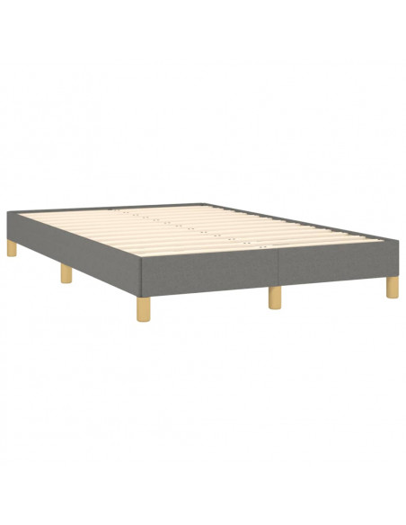 Letto a Molle Materasso e LED Grigio Scuro 120x190cm in Tessuto