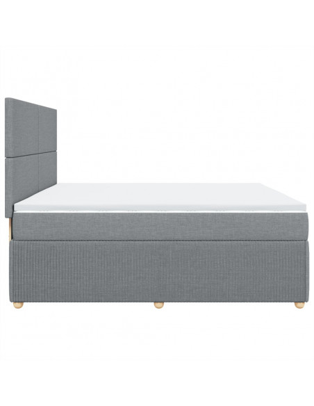 Giroletto a Molle con Materasso Grigio Chiaro 200x200cm Tessuto