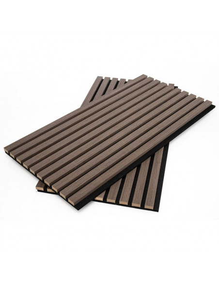 WallArt Pannelli Acustici da Parete Aku Rovere Scuro 4 pz