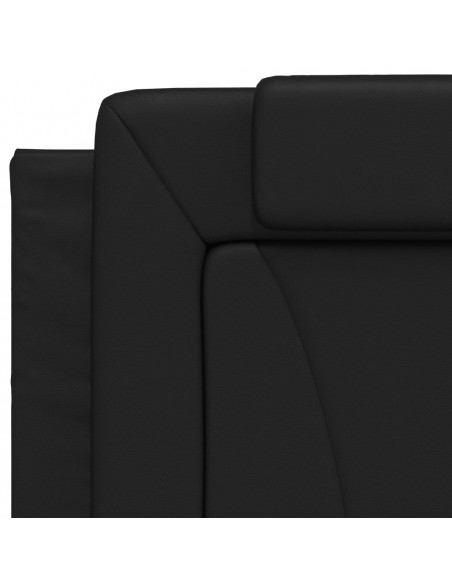 Giroletto con Testiera Nero 90x190 cm in Similpelle