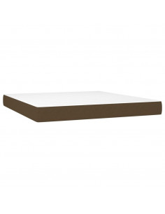 Letto a Molle Materasso e LED Marrone Scuro 160x200 cm Tessuto