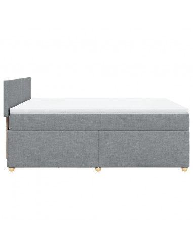 Giroletto a Molle con Materasso Grigio Chiaro 140x200cm Tessuto