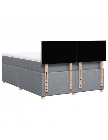 Giroletto a Molle con Materasso Grigio Chiaro 140x200cm Tessuto