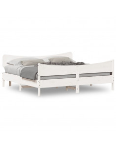 Giroletto con Testiera Bianco 180x200 cm Massello Pino 2