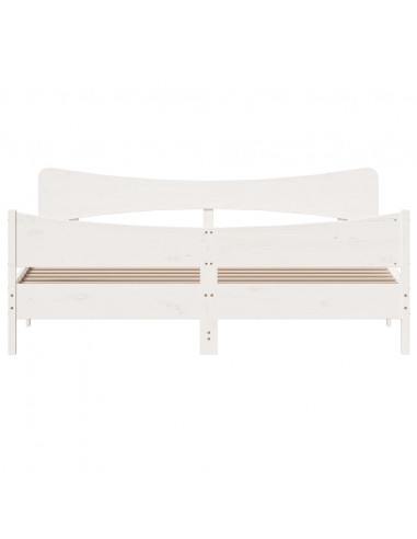 Giroletto con Testiera Bianco 180x200 cm Massello Pino