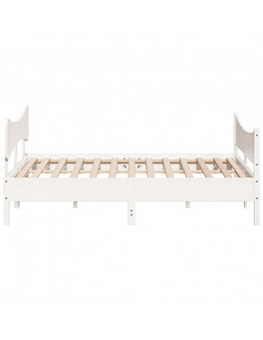 Giroletto con Testiera Bianco 180x200 cm Massello Pino