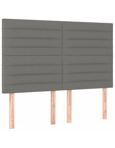 Giroletto a Molle con Materasso Grigio Scuro 140x190 cm Tessuto