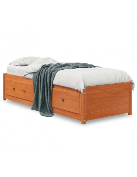 Dormeuse Marrone Cera 90x190 cm in Legno Massello di Pino