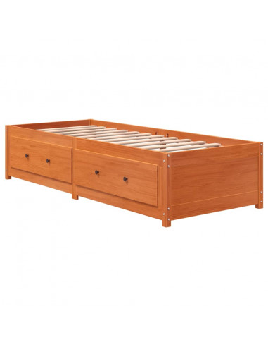 Dormeuse Marrone Cera 90x190 cm in Legno Massello di Pino