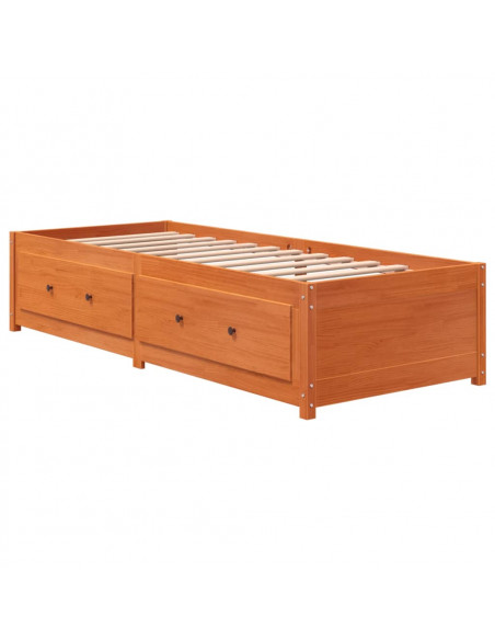 Dormeuse Marrone Cera 90x190 cm in Legno Massello di Pino