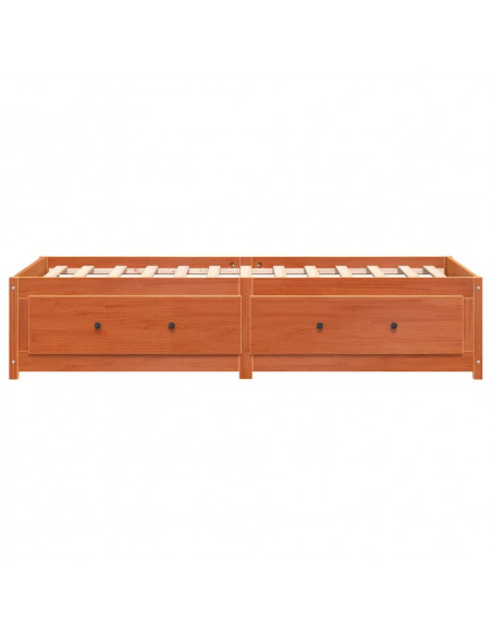 Dormeuse Marrone Cera 90x190 cm in Legno Massello di Pino