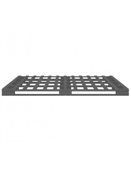 Letto a Pallet Grigio 140x190 cm in Legno Massello di Pino