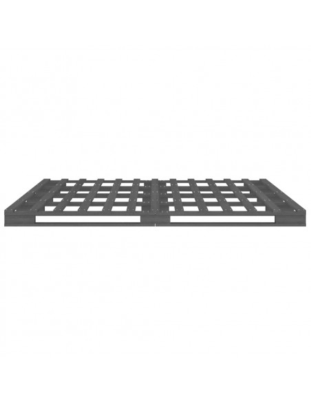 Letto a Pallet Grigio 200x200 cm in Legno Massello di Pino