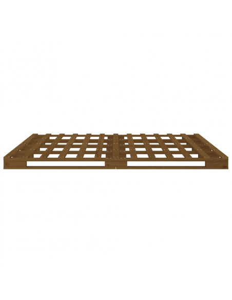 Letto a Pallet Miele 140x190 cm in Legno Massello di Pino