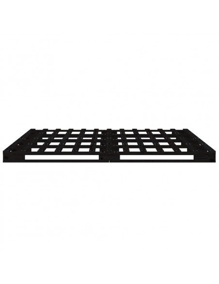 Letto a Pallet Nero 120x200 cm in Legno Massello di Pino